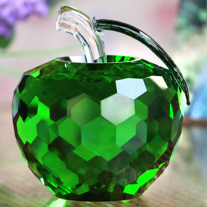 水晶苹果生日礼物平安果教师节礼品工艺品摆件创意家居装饰品 紫色