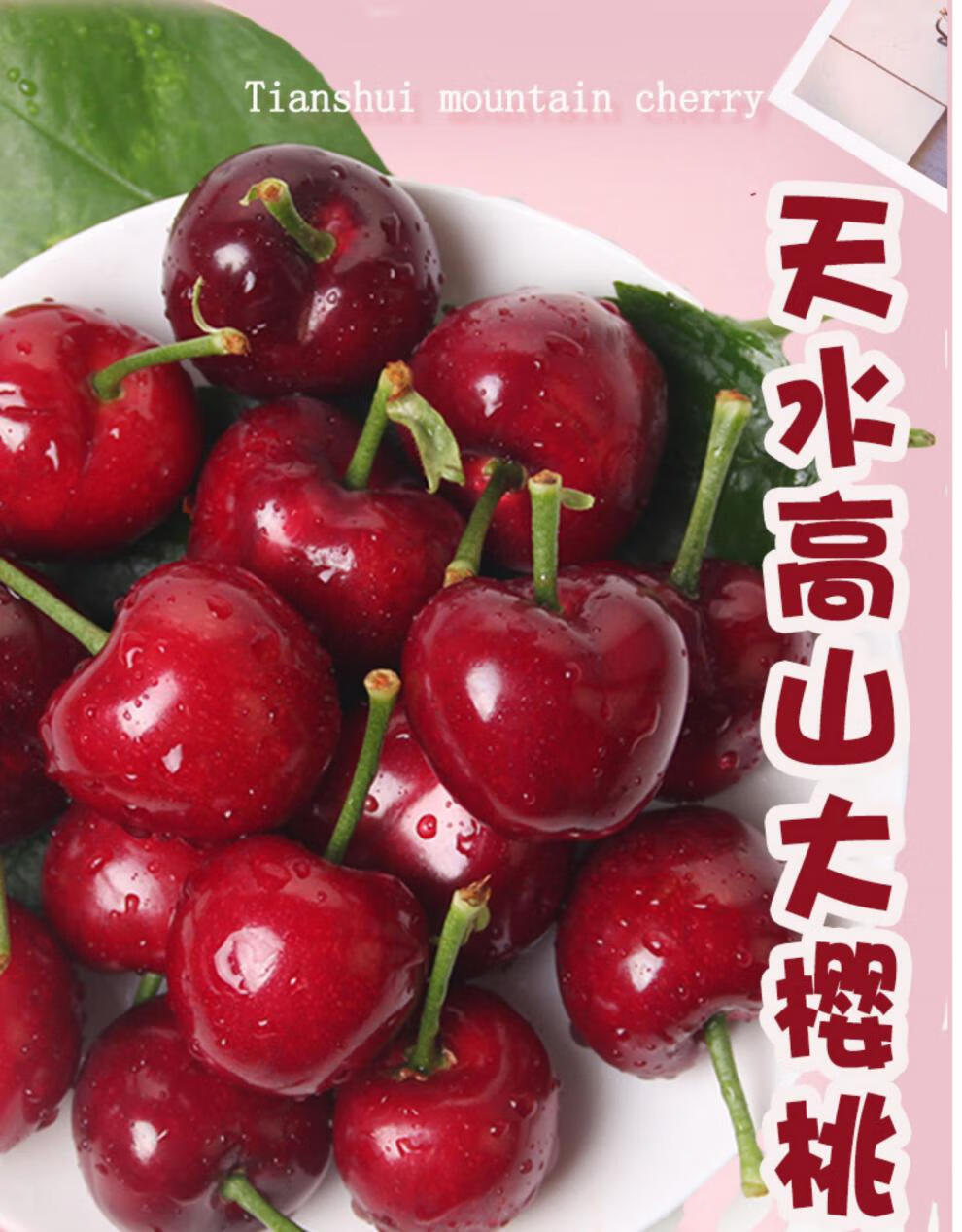 顺丰直达甘肃天水大樱桃新鲜车厘子3斤5斤应季孕妇空运冷链q坏果包赔5