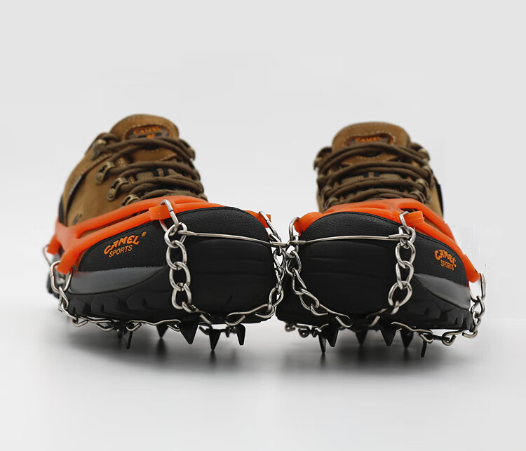 冰爪防滑鞋套户外登山雪地攀岩装备钉链8齿冰抓鞋链通用雪爪冰爪 军