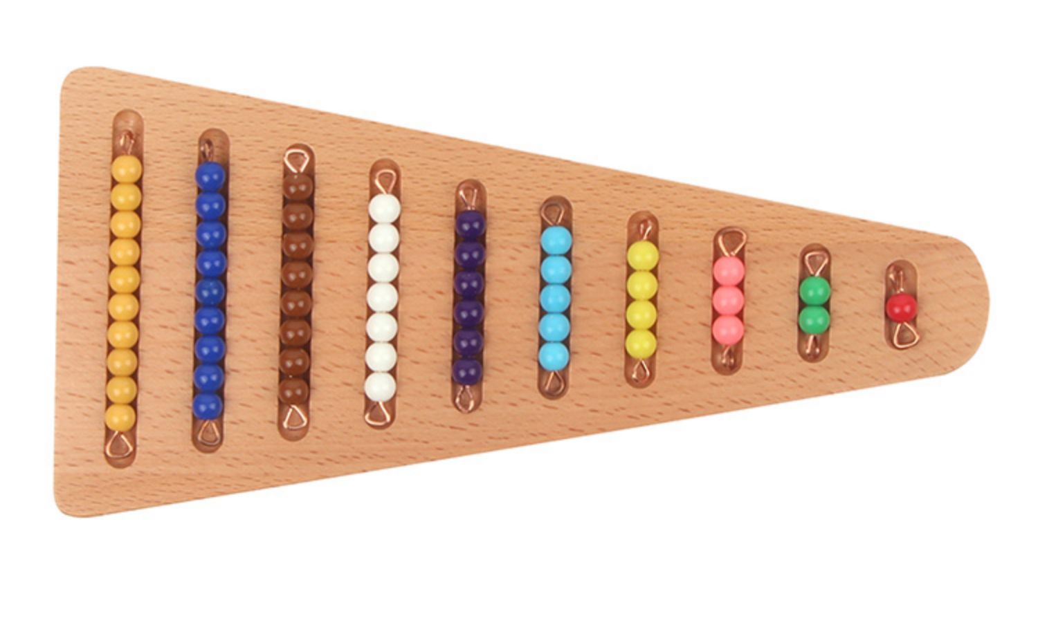 蒙特梭利蒙氏数学教具幼儿园玩具灰色黑白彩色串珠棒阶梯 金色串珠棒