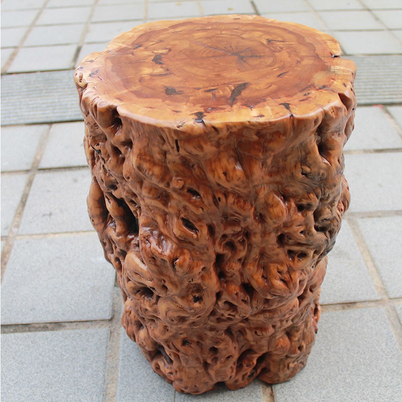 御腾臻藏实木头墩子枣木墩自然树瘤坐凳原木底座茶台凳实木坐凳根雕