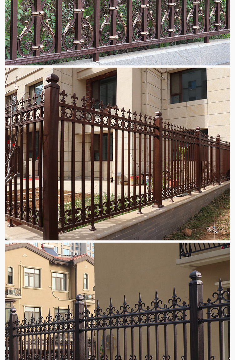 铝合金别墅庭院围栏阳台护栏铝艺围墙户外花园栅栏铁艺栏杆家用黑色