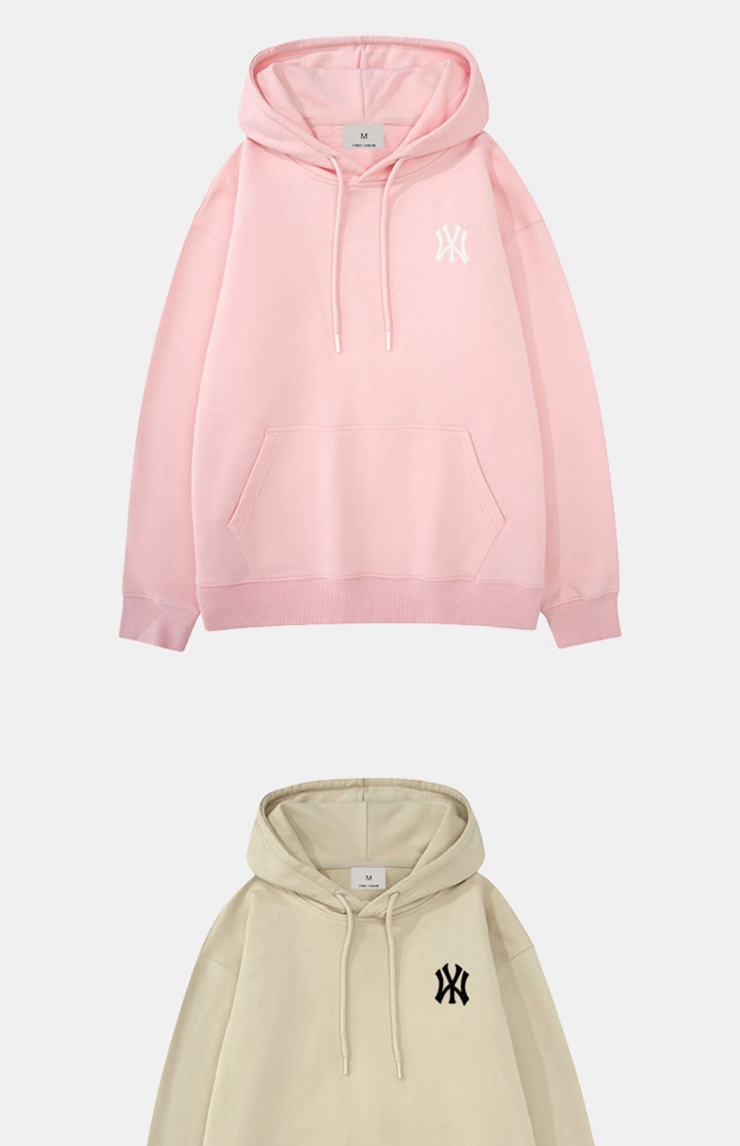 mlb男女士连帽卫衣情侣款秋冬季新款宽松落肩袖潮牌上衣 藏青色 s