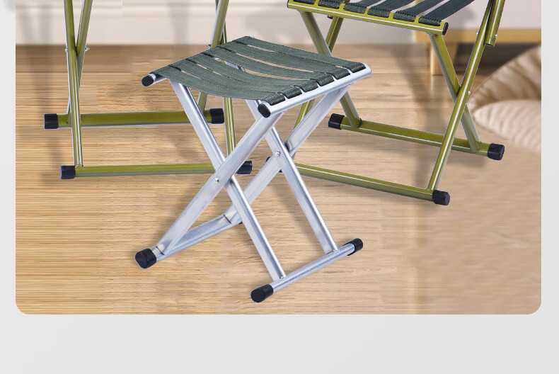 Grsaed Outdoor Folding Stool, Thickened Portable Small Stool, Fishing Chair, Bench, Travel Folding Chair, Army Gree 15