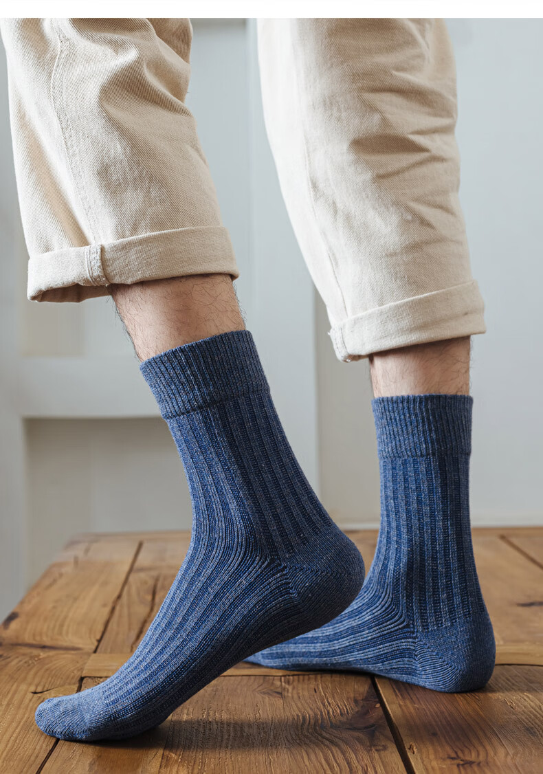 贵宾鸟男士袜子防滑脱落不下滑高弹力袜口中筒春秋款紧口中长腰秋天