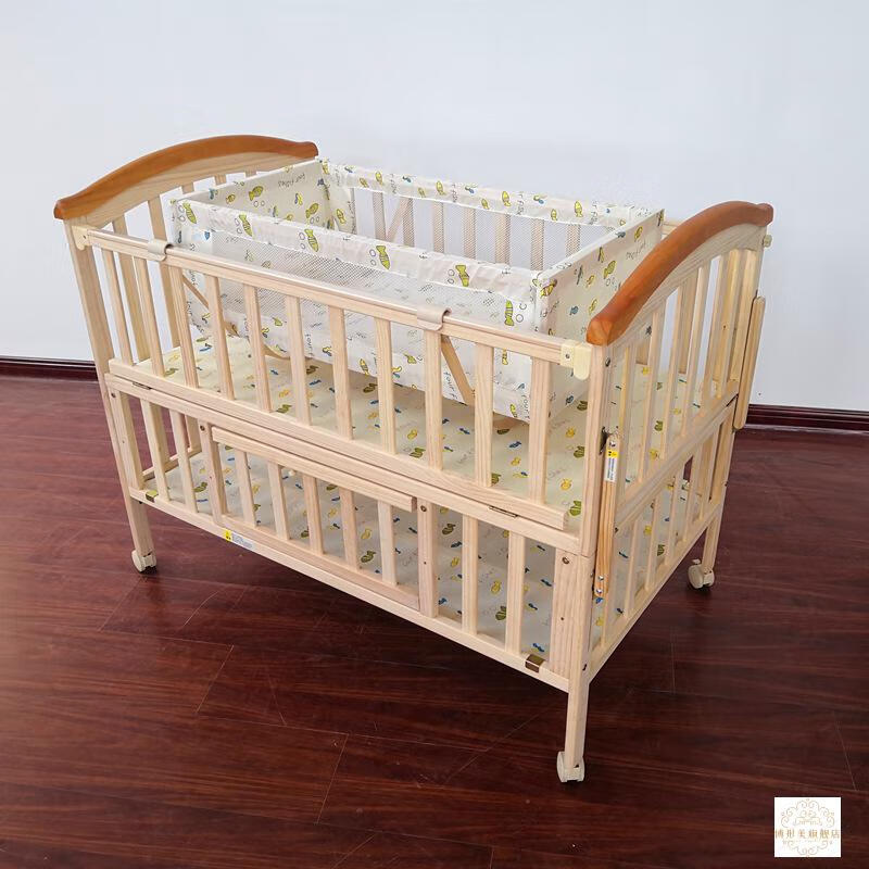 实木婴儿床婴幼儿床童床新生儿宝宝床摇篮床拼接床 大床(裸床) 118cm*