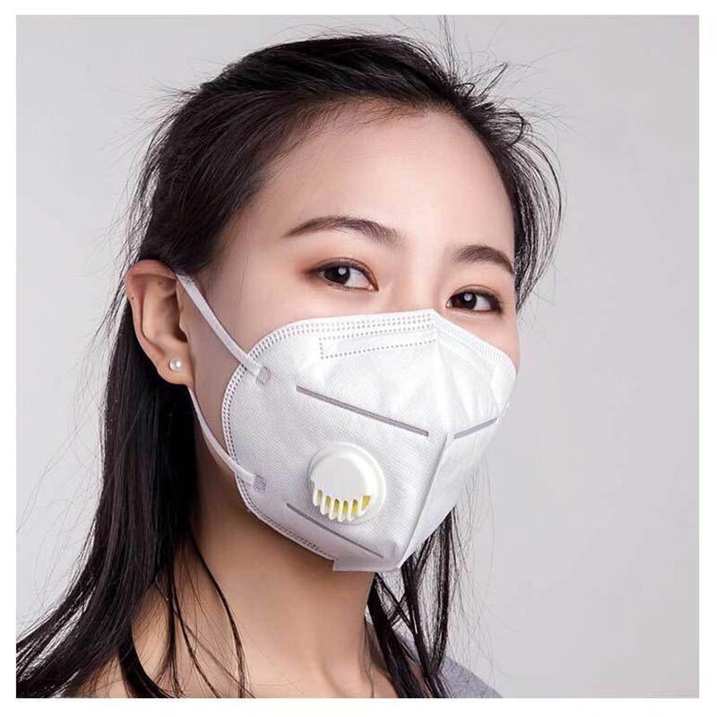 戴眼镜不起雾的口罩呼吸阀95口罩防灰透气成人黑色白色独立包装6层