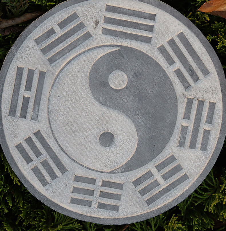 八卦盘八卦图摆件石头玄关门前庭院大门口原石雕刻太极阴阳八卦60cm