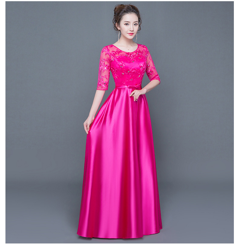 独唱中老年大合唱团演出服装女长裙新款现代年会晚礼服宴会冬高贵 枚