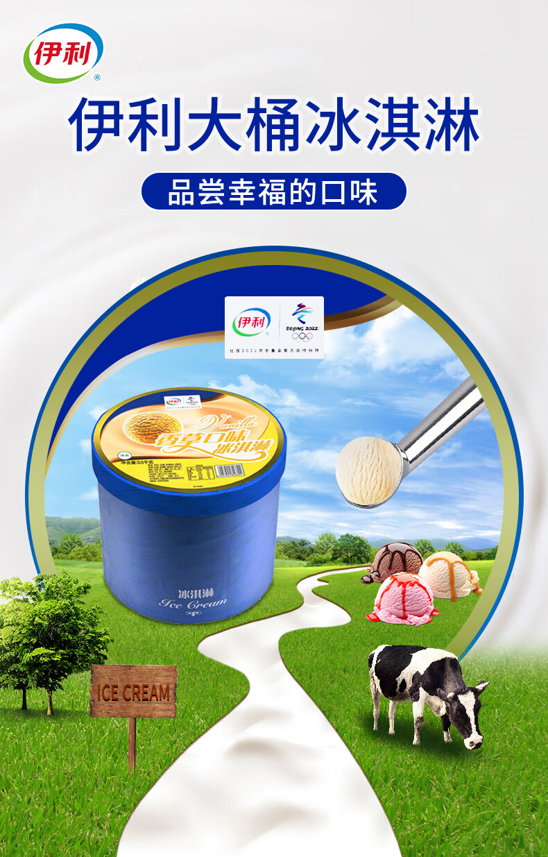 5kg *1桶挖球商用冰淇淋冷饮 芒果味