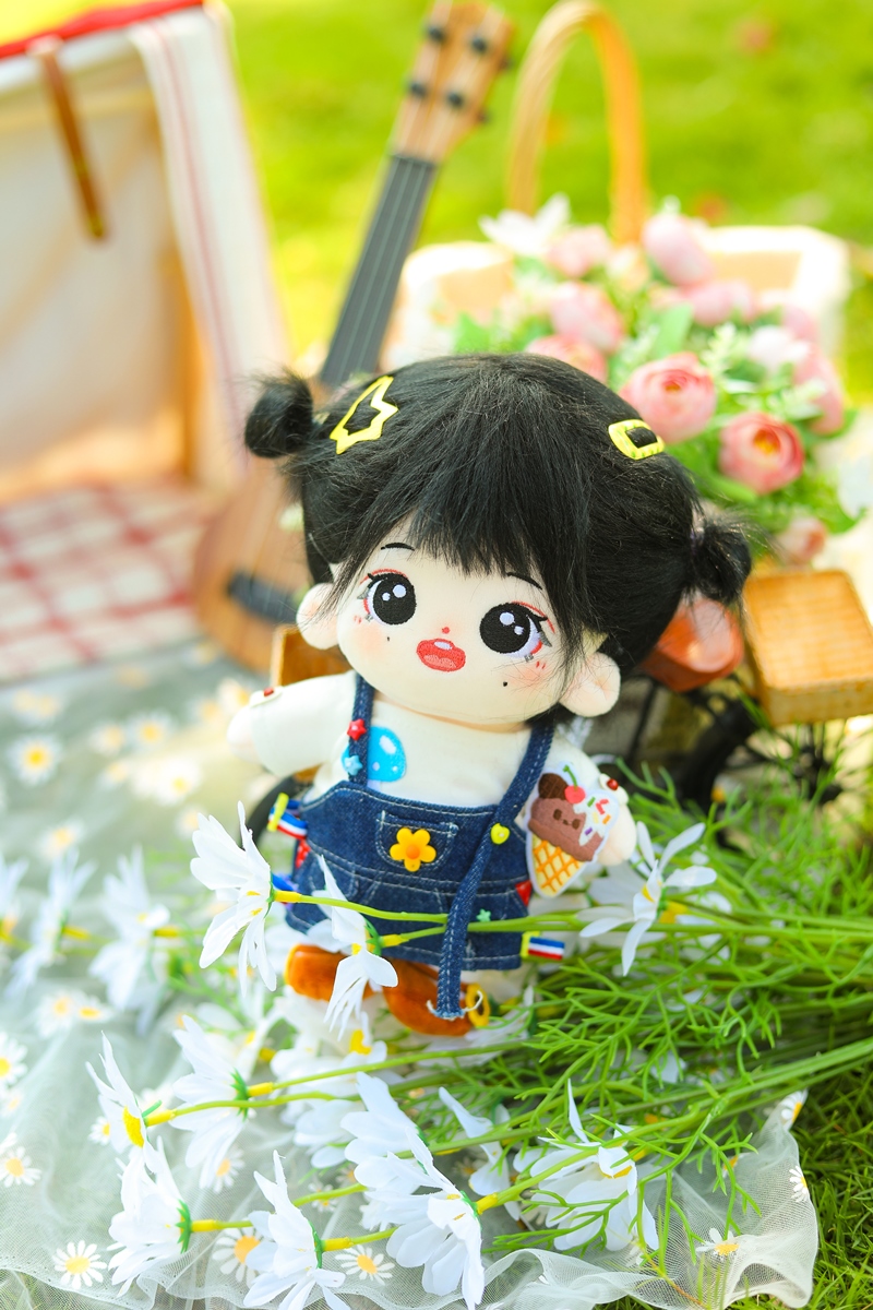 机智芽棉花娃娃女娃长头发便宜现货长发20cm栀子花棉花娃娃公仔裸娃