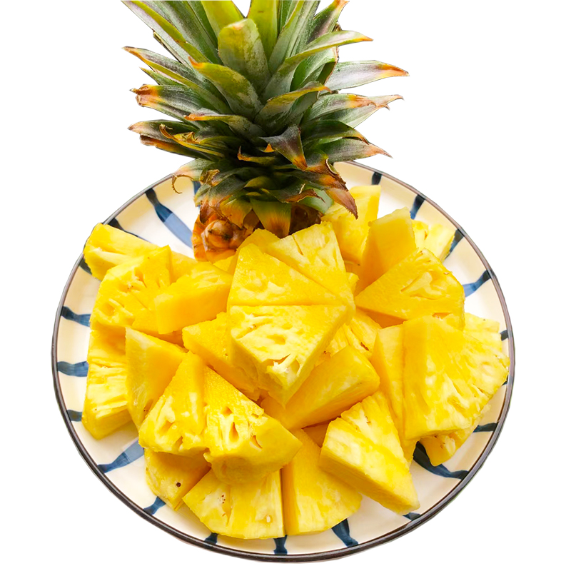海南金钻凤梨 需催熟勿生切 带箱9斤优鲜(7-9个)【图片 价格 品牌