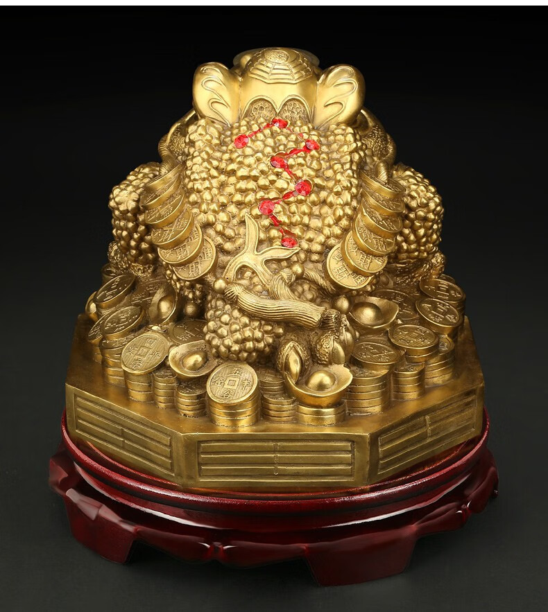 吉善堂全铜八卦金蟾蜍招财摆件工艺品三足金蝉摆设家居客厅玄关办公室