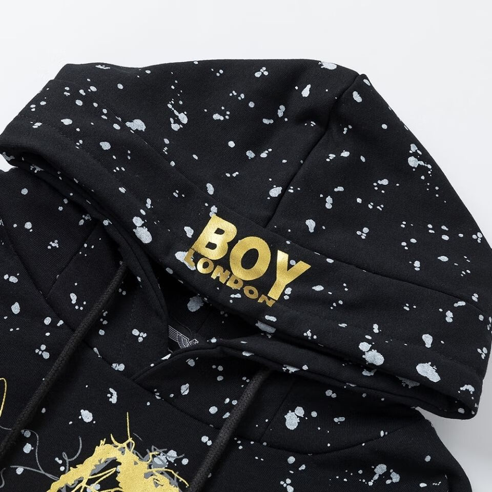 世纪男孩(centuryboy)春秋潮牌boy新款老鹰烫金连帽卫衣男女 白色 m