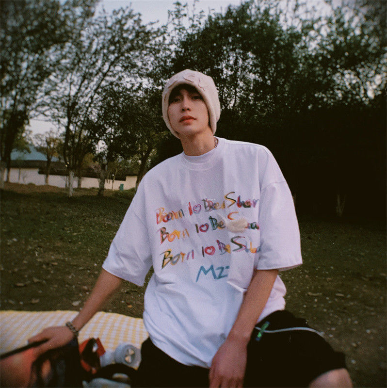 余庆伟同款衣服美式夏季潮流小翅膀守护余庆伟t恤短袖男ins风情侣