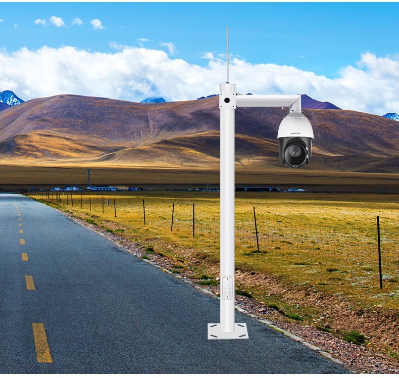 监控杆子4米高 小区立柱监控立杆2/3/4/5米组合杆子横臂摄像头支架