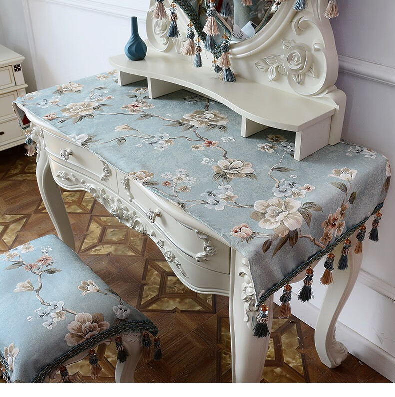 乐唯仕床头柜桌布布艺梳妆台桌面垫子盖布小桌布正方形长方形床头柜