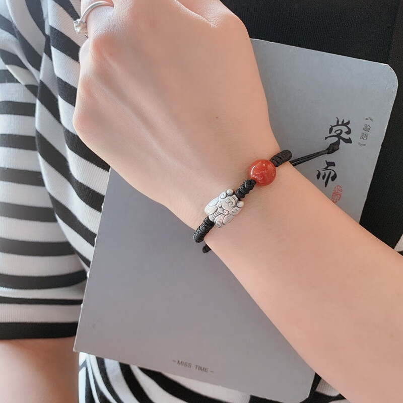 999蝉鸣手绳一鸣惊人逢考必过红绳手链南红情侣手饰3d金蝉配件足银