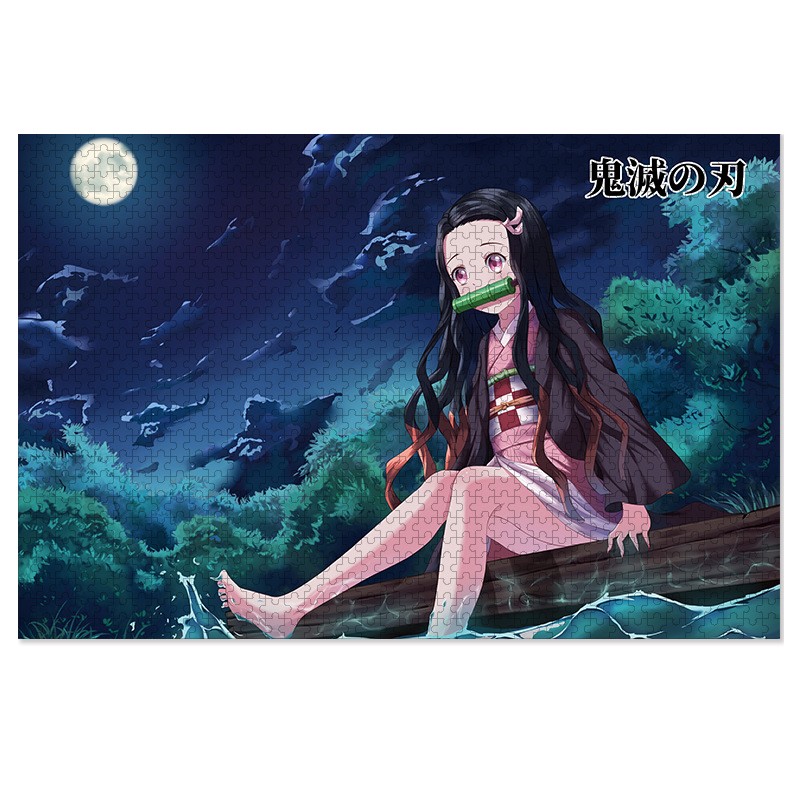 刻沫 鬼灭之刃拼图炭治郎祢豆子蝴蝶忍杏寿郎二次元动漫周边木质拼图