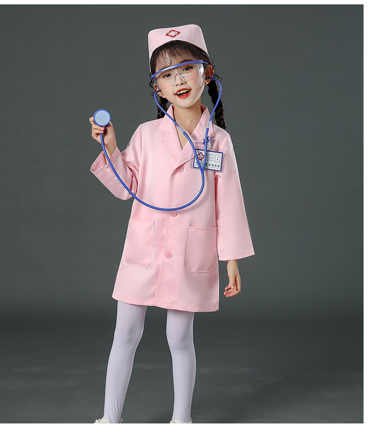 护士服儿童表演服医生幼儿宝宝过家家职业角色扮演小白大褂小孩子演出