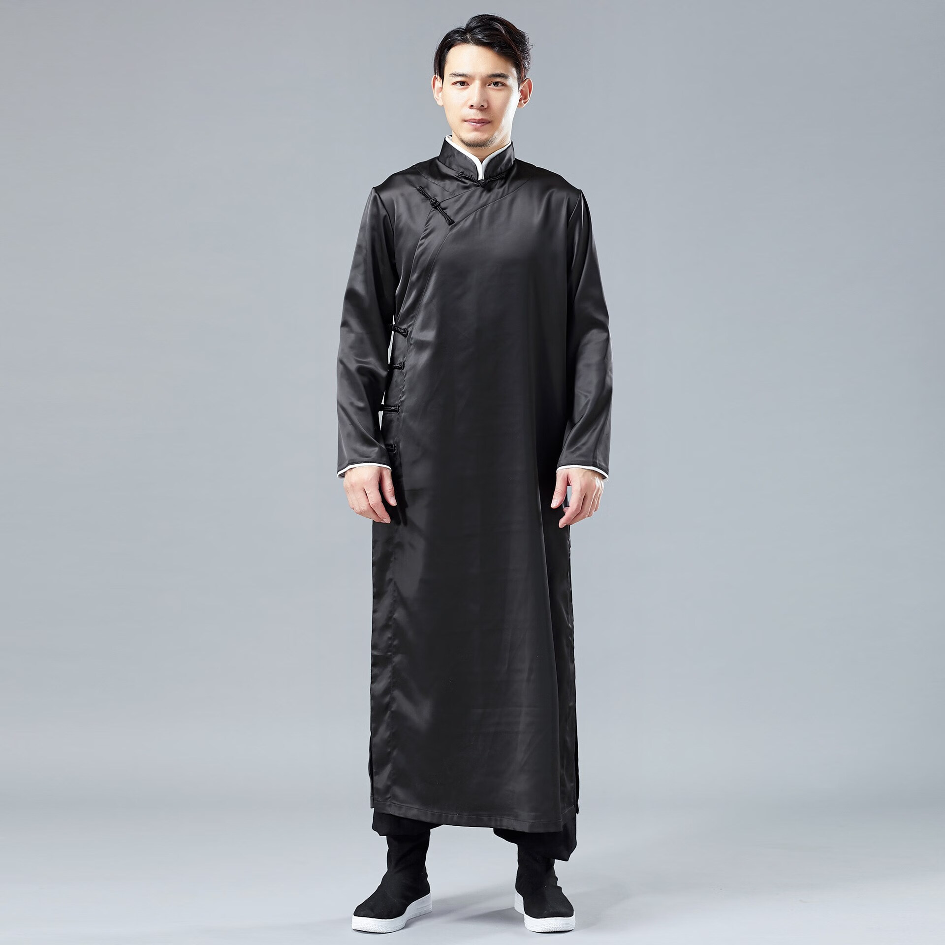 褂子 民国 男旗袍中式长衫唐装绸面新郎礼服古装盘扣长袍外套先生褂子