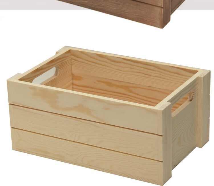 奥尔特实木箱子储物箱无盖木盒木质桌面玩具杂物整理箱长方形工具木箱