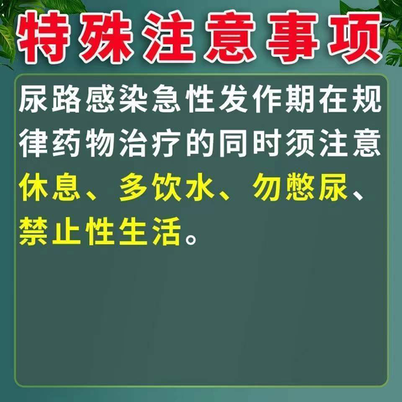 治尿路感染药中药成分男女尿路感染膀胱炎尿道炎前列腺炎尿急尿痛尿不