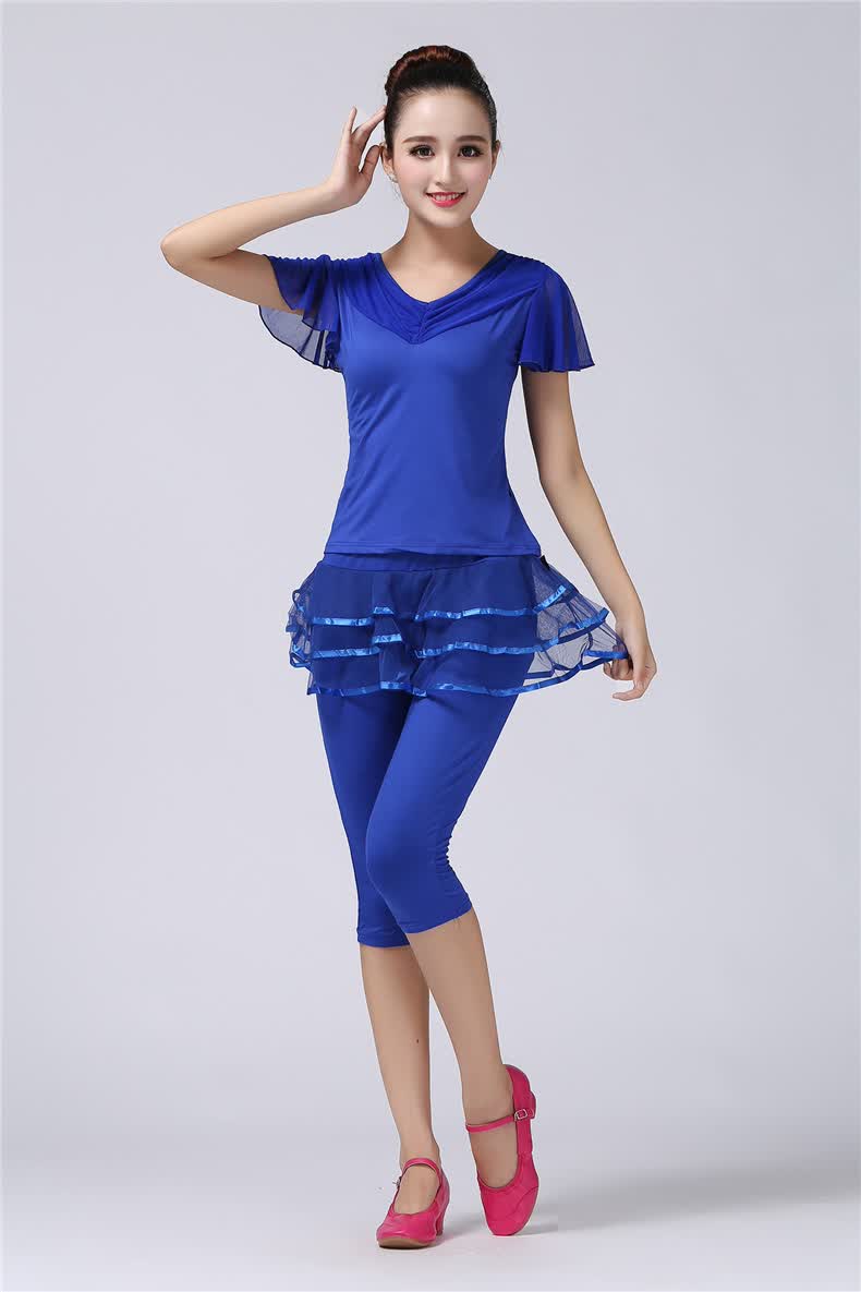 2019杨丽萍广场舞服装新款套装运动套裙短裙子跳舞蹈的衣服女夏季