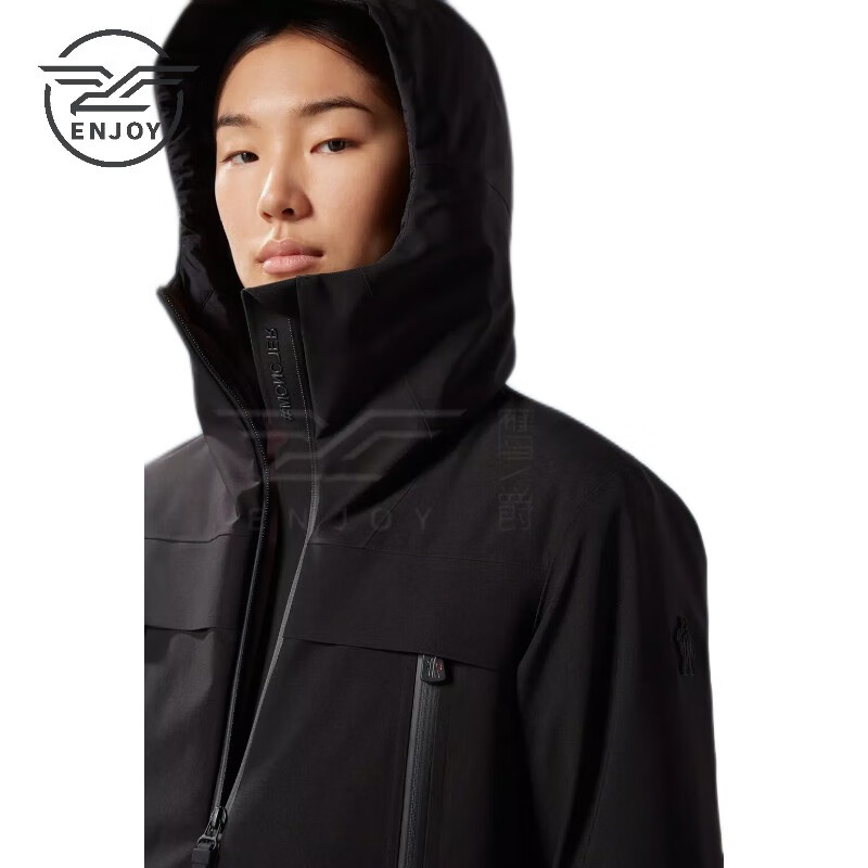 moncler 蒙口女士滑雪服冲锋衣衣羽绒服连帽尼龙衬里弹力针织袖口硅胶