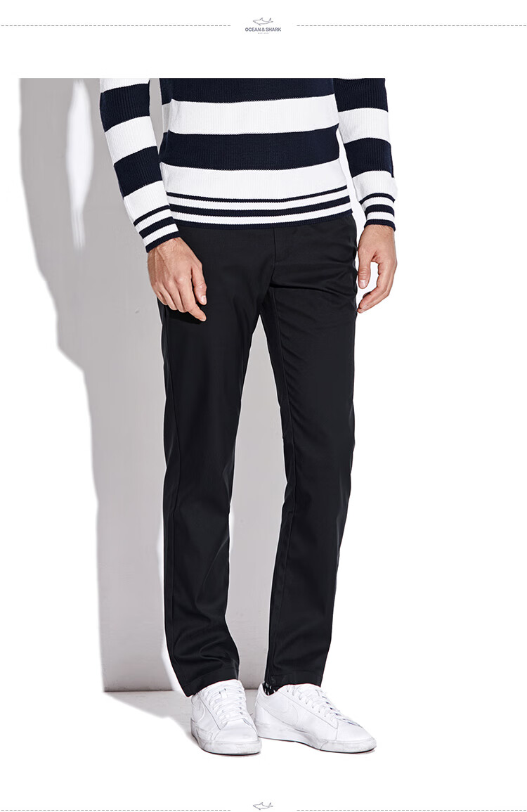 古老鲨鱼ga新时尚系列男士休闲裤防水免烫直筒简约长裤 n8宝兰 38