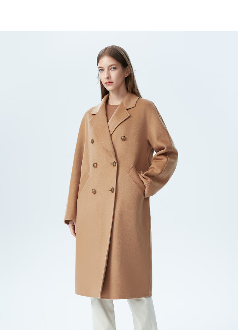 法式羊绒羊毛气质修身高级感呢子大衣2022冬季新款毛呢外套 浅咖色