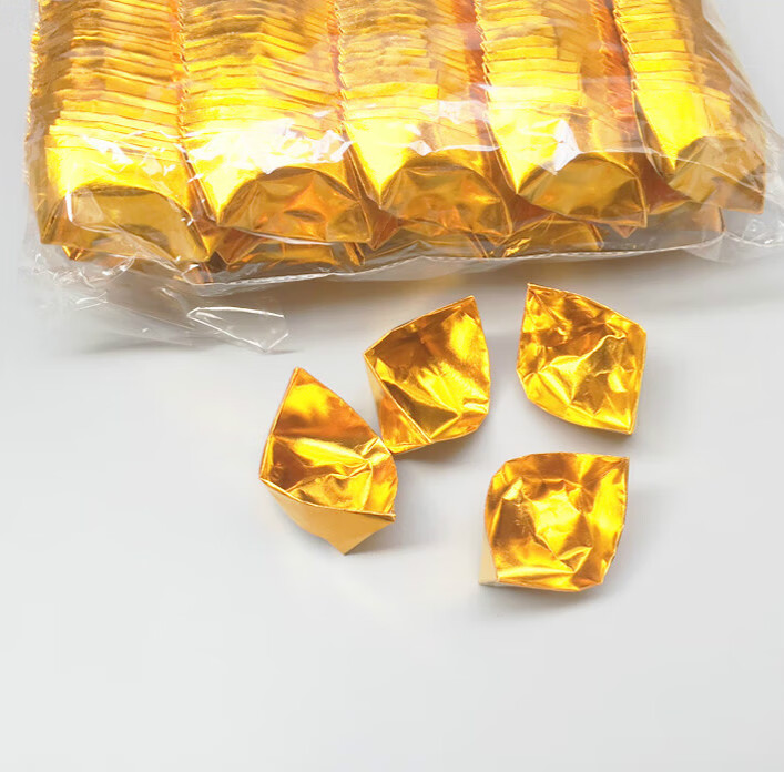 金元宝500只纯手工折叠祭祀用品烧纸金锡箔金纸清明做七祭祖【图片