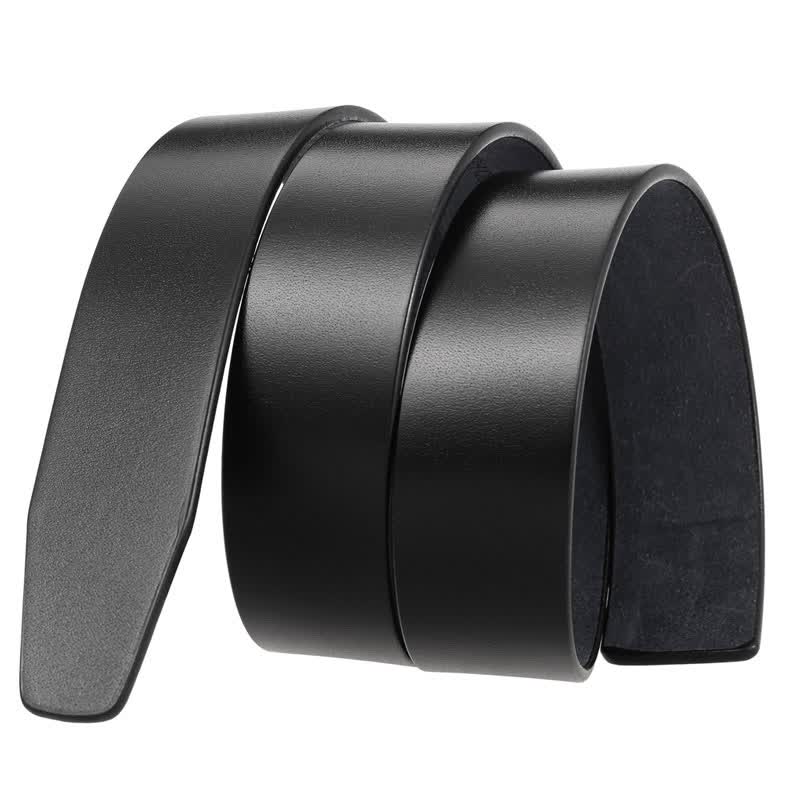 blue asphalt 无孔无牙皮带男真皮 无头腰带男自动扣无卡槽头层牛皮