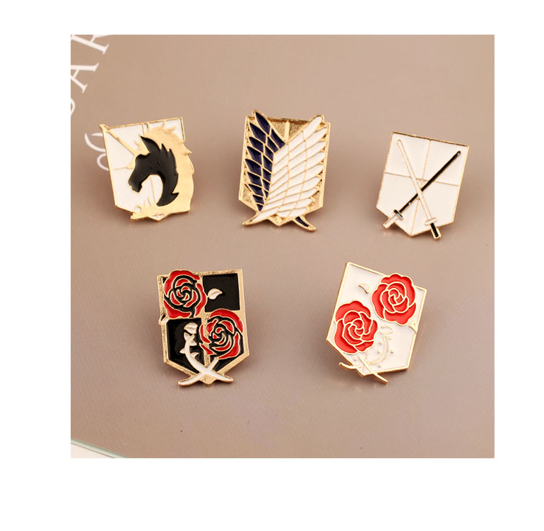 进击的巨人周边徽章卡通动漫周边进击的巨人胸针镇守蔷薇金属徽章调查