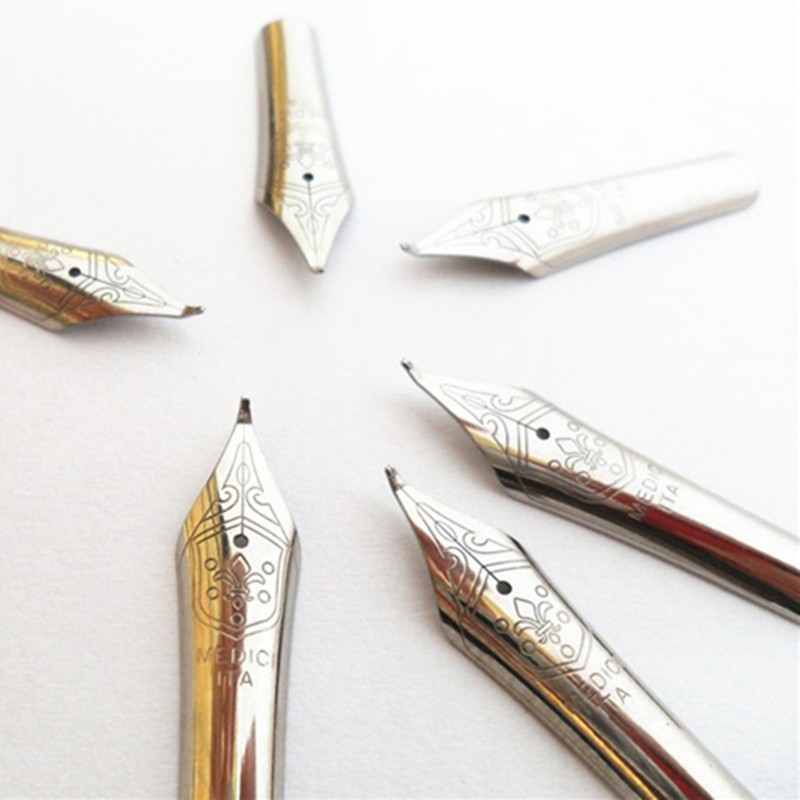 通用明尖铱金笔尖英雄毕加索902903906907916铱金笔尖通达兴26mm银色