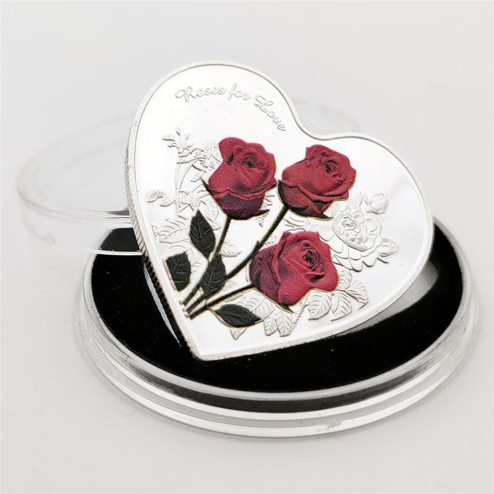 【官方精品】心形纪念币2022 心形纪念币爱情金银纪念币 玫瑰恋人心型