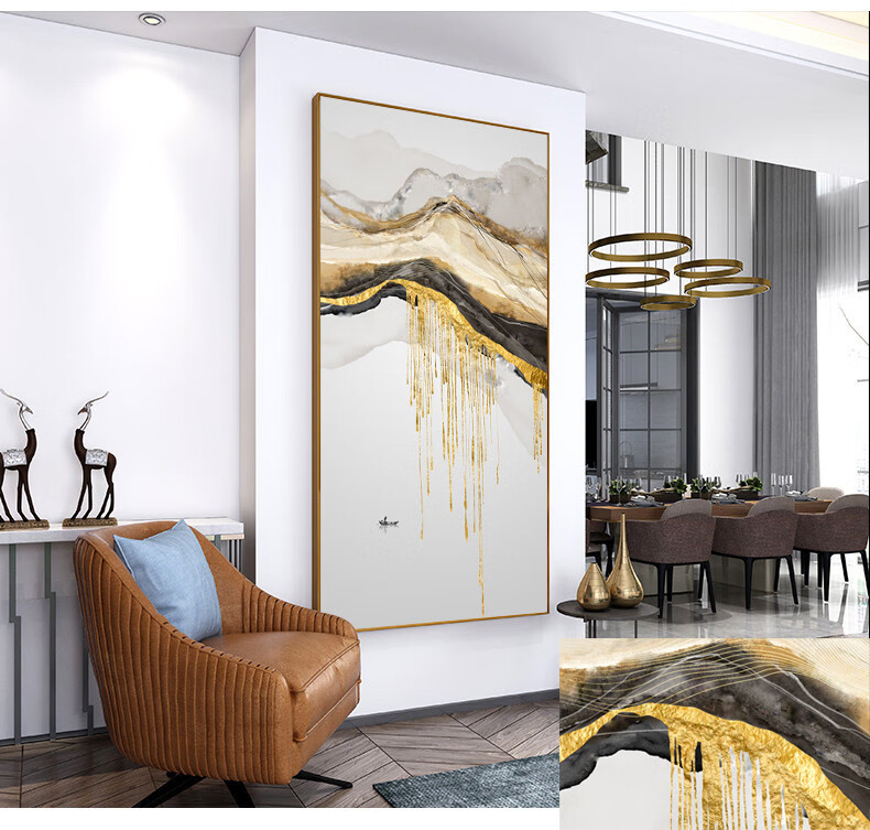 装饰画竖版抽象挂画走廊过道墙上壁画装饰画支持来图定制上门安装服务