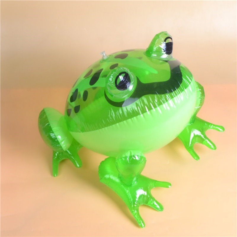 打气小青蛙长颈鹿充气动物卡通气球吹气儿童塑料活动造型玩具萝卜兔
