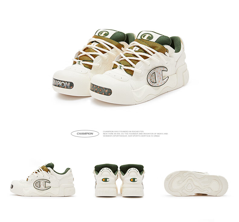 Champion American Champion Sneakers for Women And Men, Trendy Fashionable Thick-Soled Height-Increasing Casual Puffy Bread Shoes 24FWT03 23