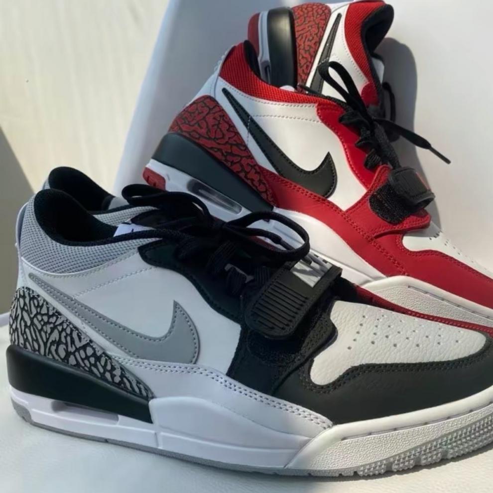 aj312三合一篮球鞋男女百搭帅气潮流减震实战篮球鞋 黑红-低帮--标准