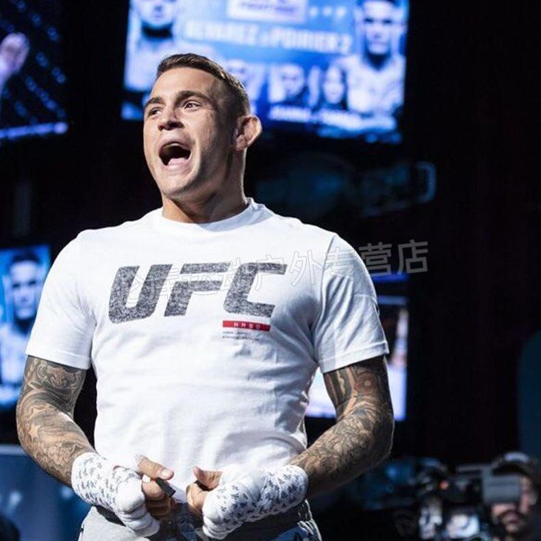 ufc鬼量级小鹰男式短袖t恤 纯棉运动服上衣mma格斗拳击健身训练服