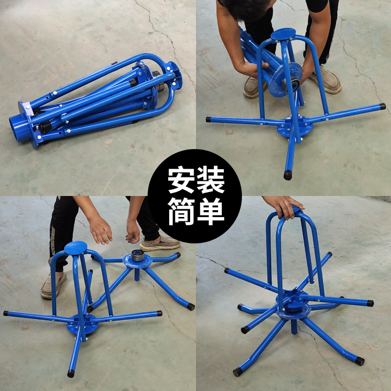 洁尔嘉 电梯钢丝放线器钢丝绳放绳器双轴承重型加厚折叠放绳子支架