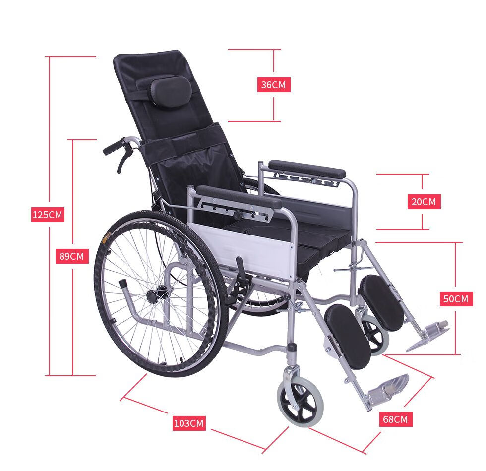 老年人轮椅带坐便手动折叠轻便轮椅车残疾人便携手推代步病人康复