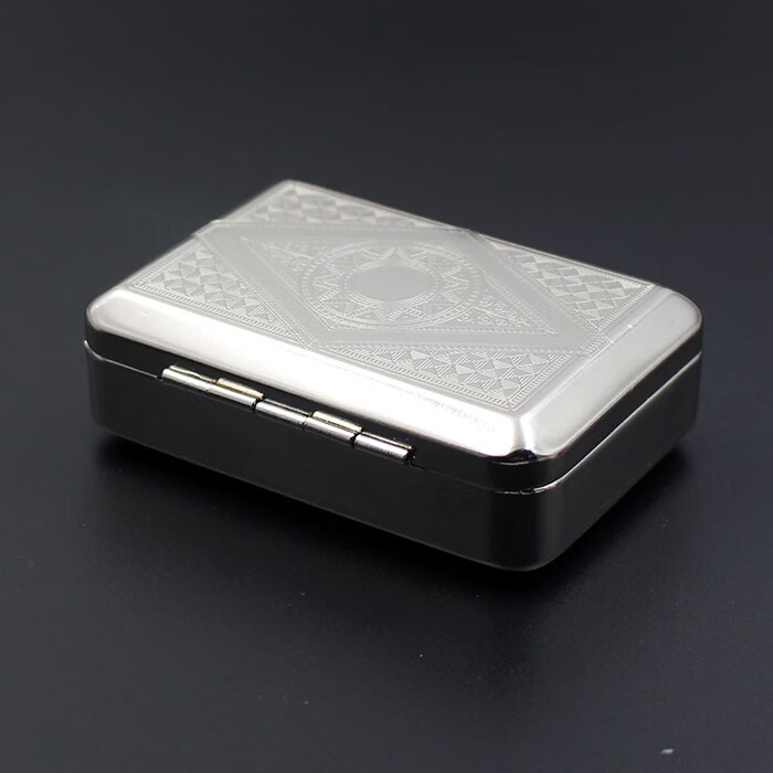 烟斗烟丝盒便携保湿烟丝盒子 密封个性超薄金属手卷烟草盒 烟盒 b款