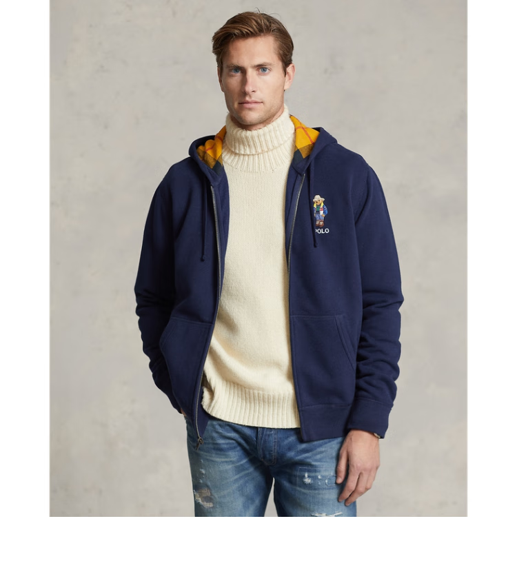polo ralph lauren 拉夫劳伦男装 22秋冬polo小熊起绒布连帽衫rl16045