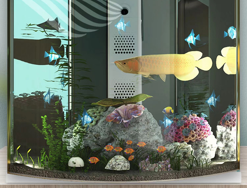 沃蓝尚品 轻奢转角鱼缸酒柜玻璃不锈钢展示柜客厅小型储物柜轻奢现代