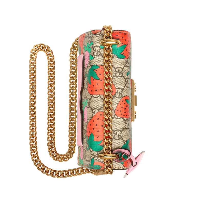 gucci古奇女士肩背包padlock系列gg草莓印花小号 礼物【图片 价格