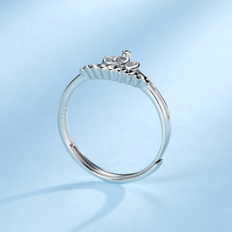 佐卡伊铂金戒指 pt950铂金皇冠戒指女活口戒指白金戒指送女友礼物表白