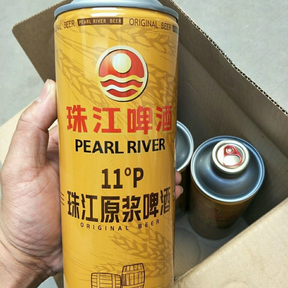 珠江原浆啤酒 980ml*6 珠江原浆纯生啤酒11°全麦精酿高度鲜扎黄啤大
