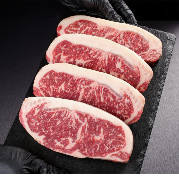 安格斯谷饲西冷牛排 整切牛排m2雪花牛肉1000g 悦君心 定制厚度装3-4